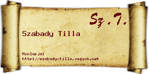 Szabady Tilla névjegykártya